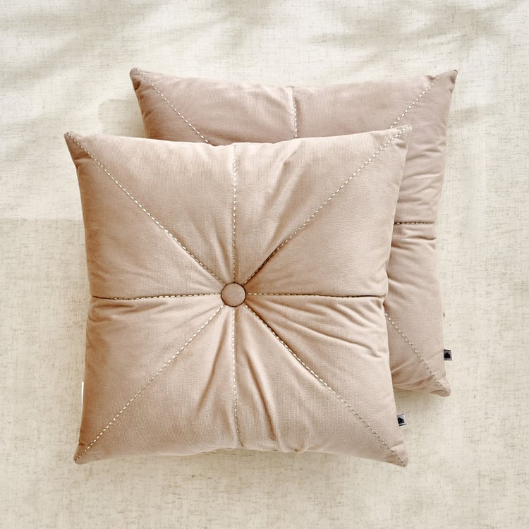 Clayo Forge Set of 2 Velvet Finish Filled Cushions - 40x40cm