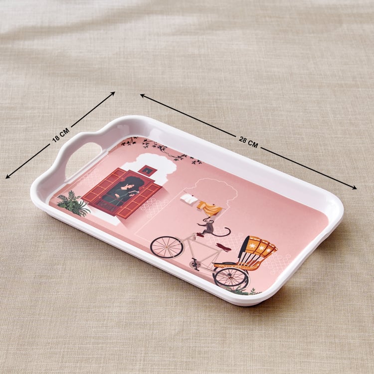 Jalsa Set of 6 Bone China Printed Coffee Mugs with Serving Tray - 200ml
