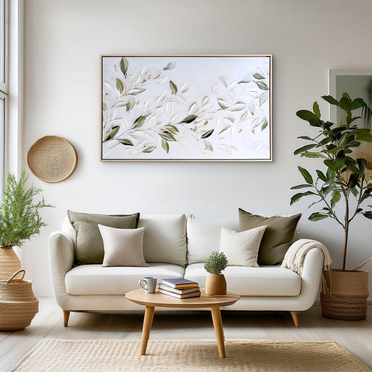 Artistry Hazel Canvas Leaves Picture Frame - 110x63cm