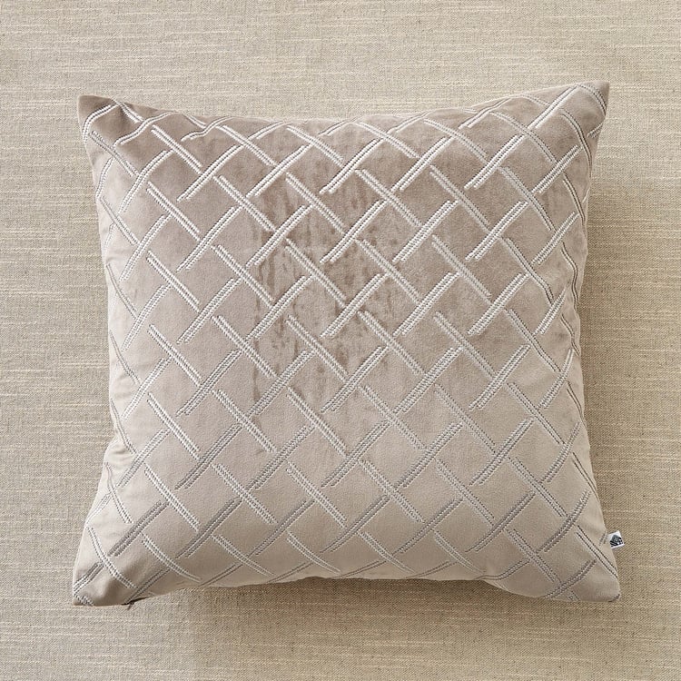 Moonlight Simba Velvet Finish Woven Cushion Cover - 40x40cm