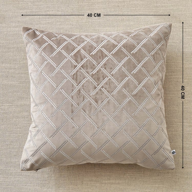 Moonlight Simba Velvet Finish Woven Cushion Cover - 40x40cm