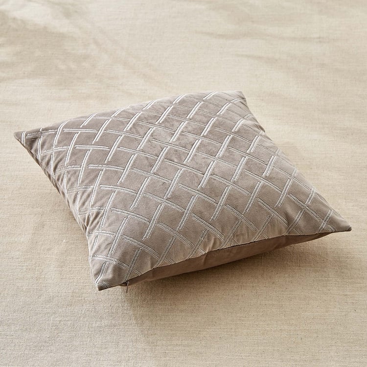 Moonlight Simba Velvet Finish Woven Cushion Cover - 40x40cm