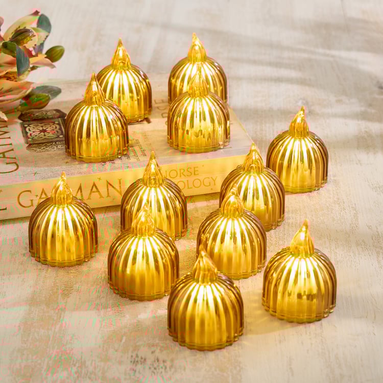 Serena Glim Amber Set of 12 LED T-Light Candles