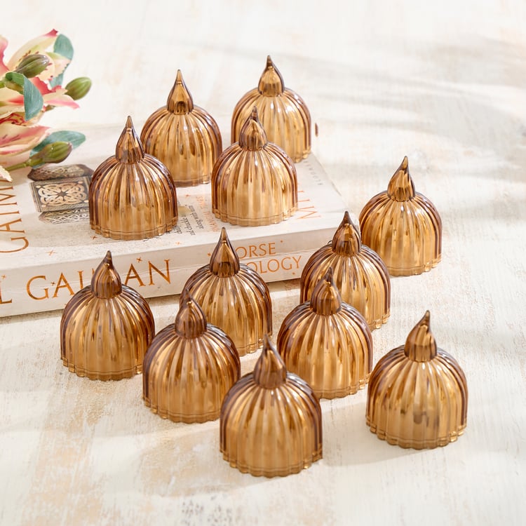 Serena Glim Amber Set of 12 LED T-Light Candles