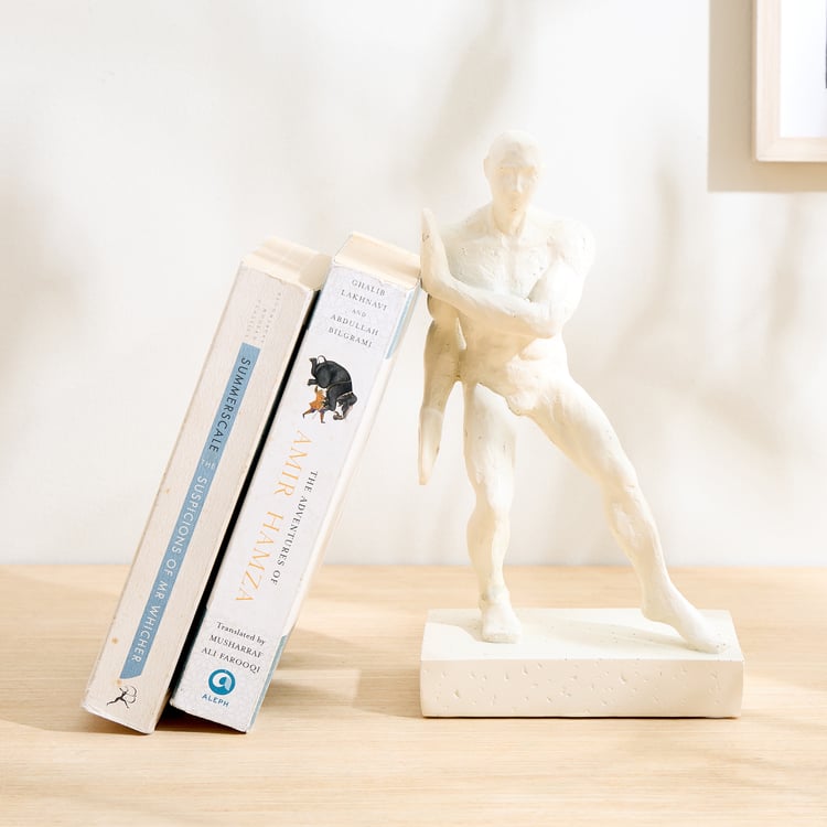 Grain Buff Polyresin Right Man Bookend