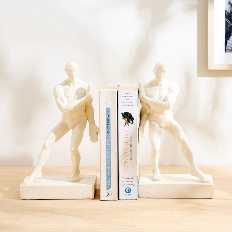 Grain Buff Polyresin Right Man Bookend