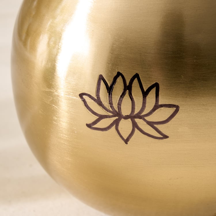 Soma Pema Metal Lotus Etched Bud Vase