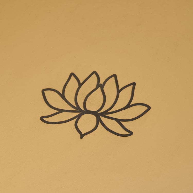 Soma Pema Metal Lotus Etched Decorative Platter