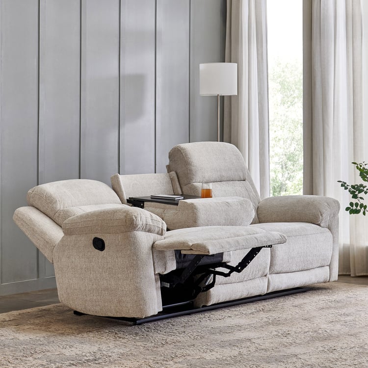 Castle Fabric 3-Seater Rocking Recliner - Grey