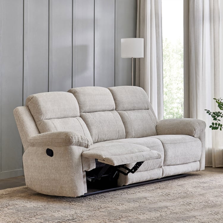Castle Fabric 3-Seater Rocking Recliner - Grey