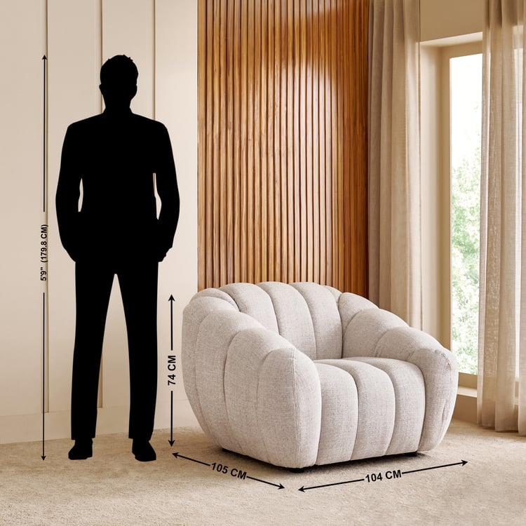 Alchemy Fabric 1-Seater Sofa - Off White