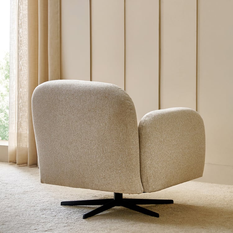 Clair Fabric Swivel Accent Chair with Cushion - Beige