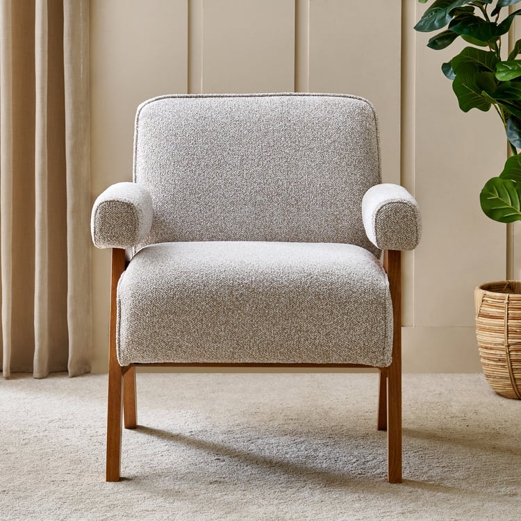 Evora Fabric Accent Chair - Beige