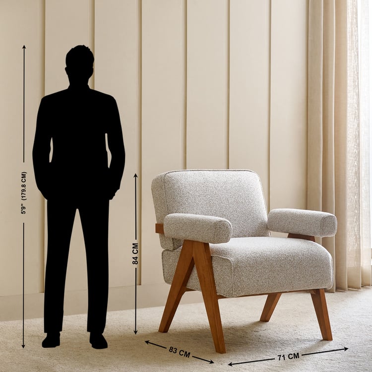 Evora Fabric Accent Chair - Beige