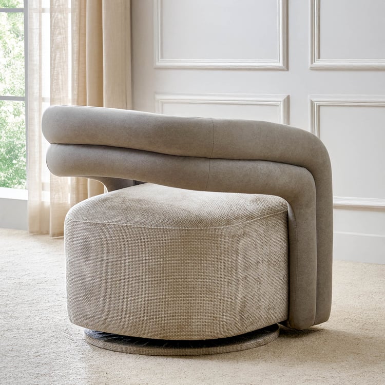 Vik Fabric Swivel Accent Chair - Greige