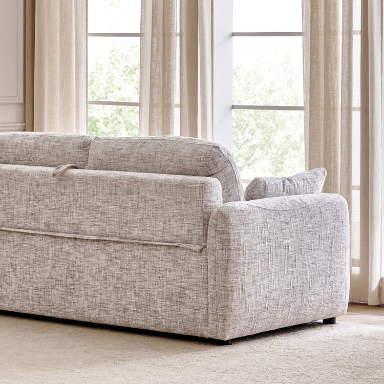 Canaria Fabric 2-Seater Sofa Bed with Cushions - Ivory