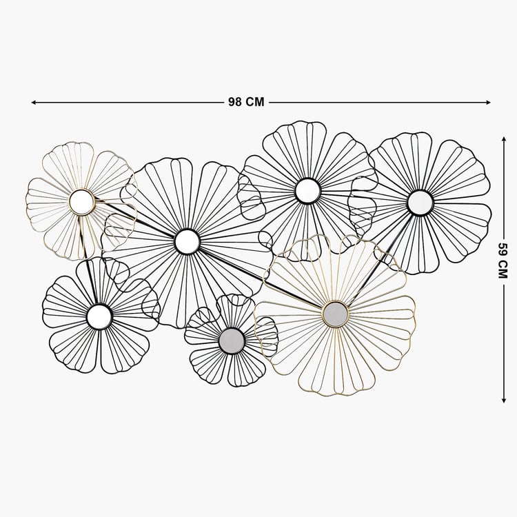 Panorama Fresco Metal Flower Wall Accent