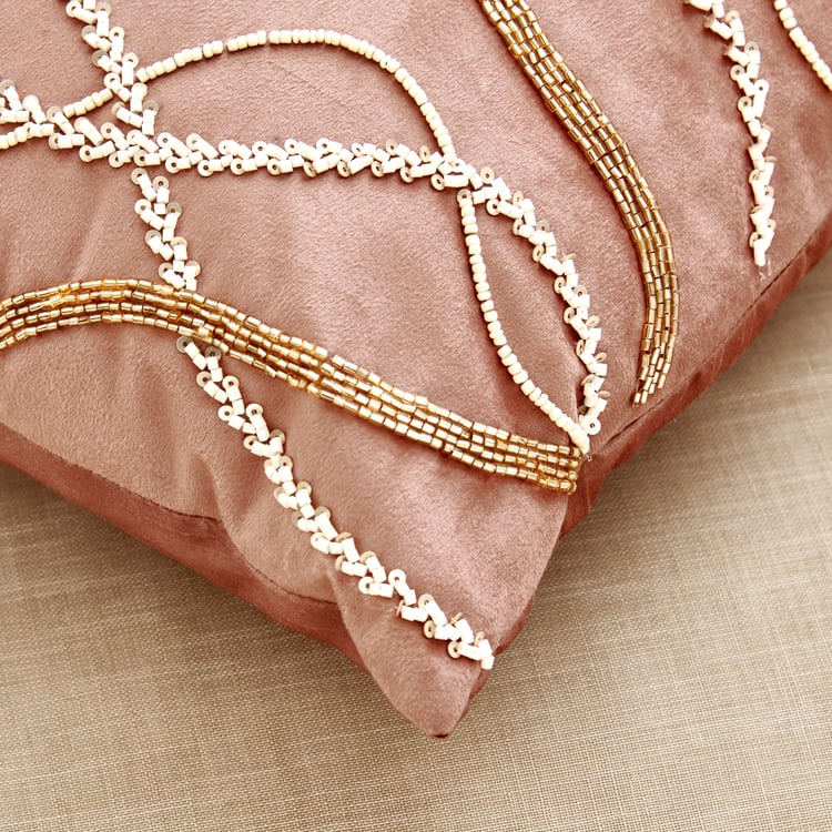 Monalisa Mocha Mousse Reverie Embroidered Filled Cushion - 50x30cm