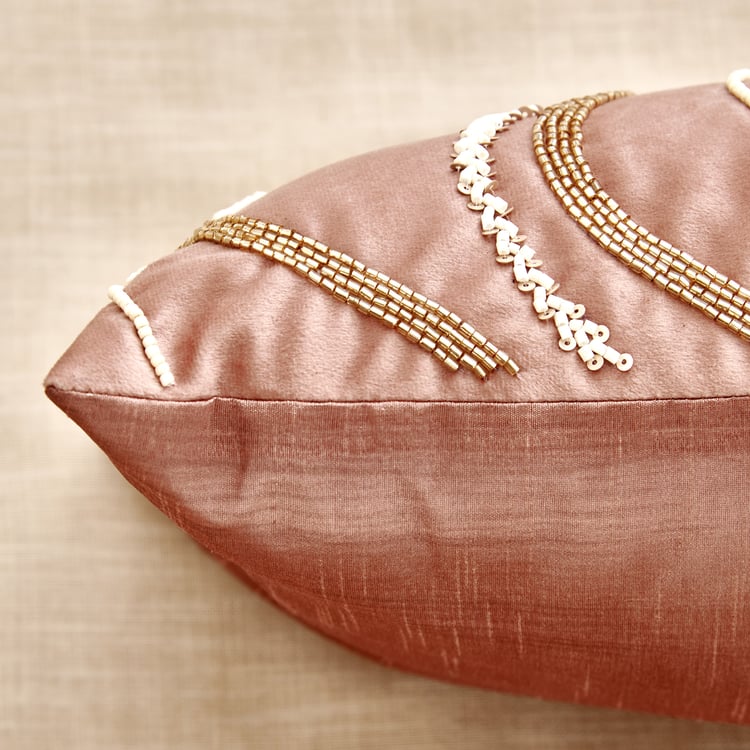 Monalisa Mocha Mousse Reverie Embroidered Filled Cushion - 50x30cm
