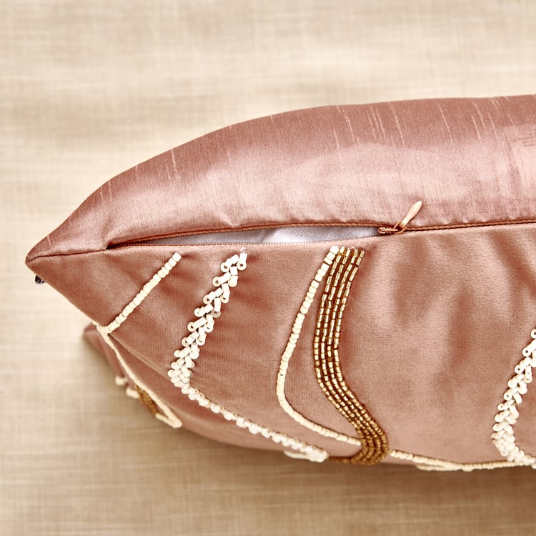 Monalisa Mocha Mousse Reverie Embroidered Filled Cushion - 50x30cm