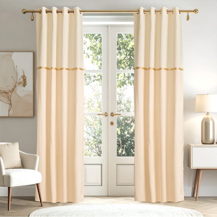 Elrene Whimsy Set of 2 Jacquard Light Filtering Door Curtains - 8.8ft (270cm)