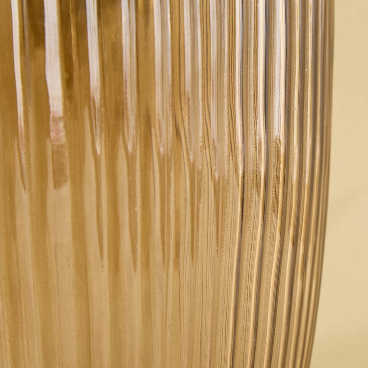 Brill Brew Glass Ribbed Floral Vase