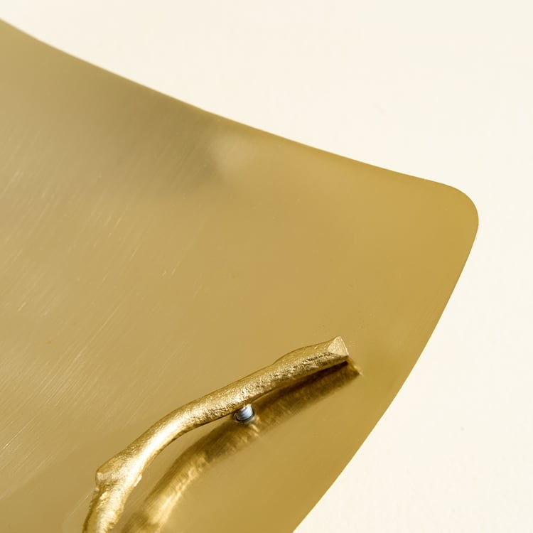 Brill Brew Metal Floral Pedestal Decorative Platter