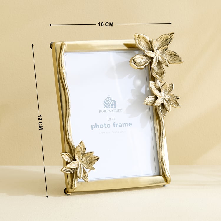 Brill Brew Metal Floral Photo Frame - 16x19cm