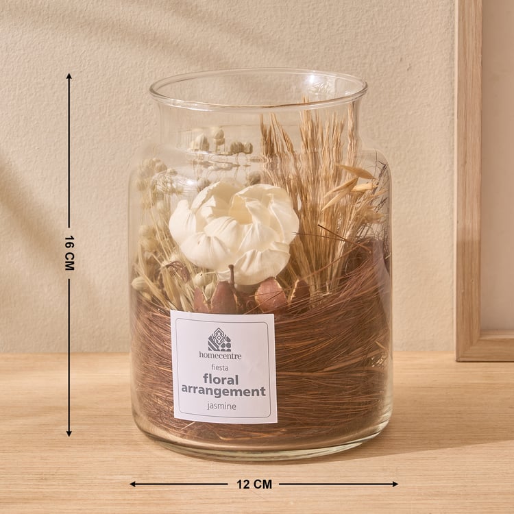 Fiesta Jasmine Potpourri Floral Arrangement in Glass Jar