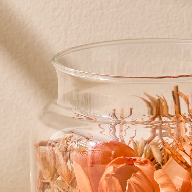 Fiesta Sandalwood Potpourri Floral Arrangement in Glass Jar