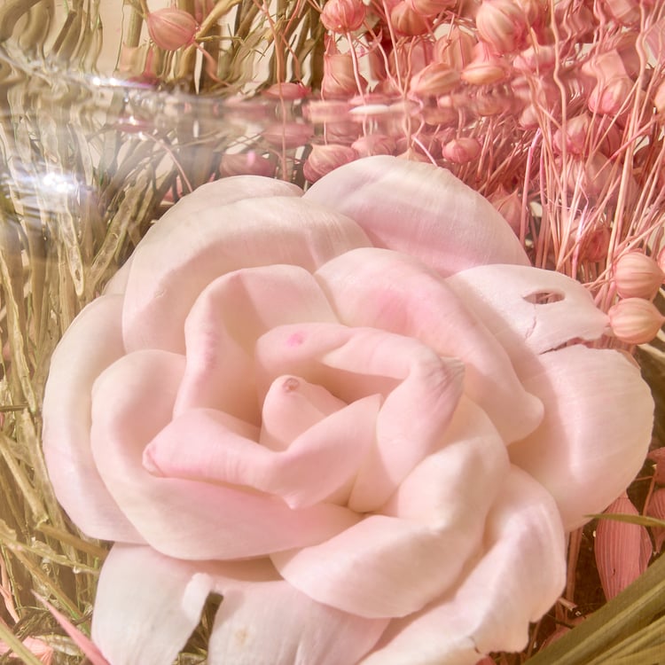 Fiesta Rose Potpourri Floral Arrangement in Glass Jar