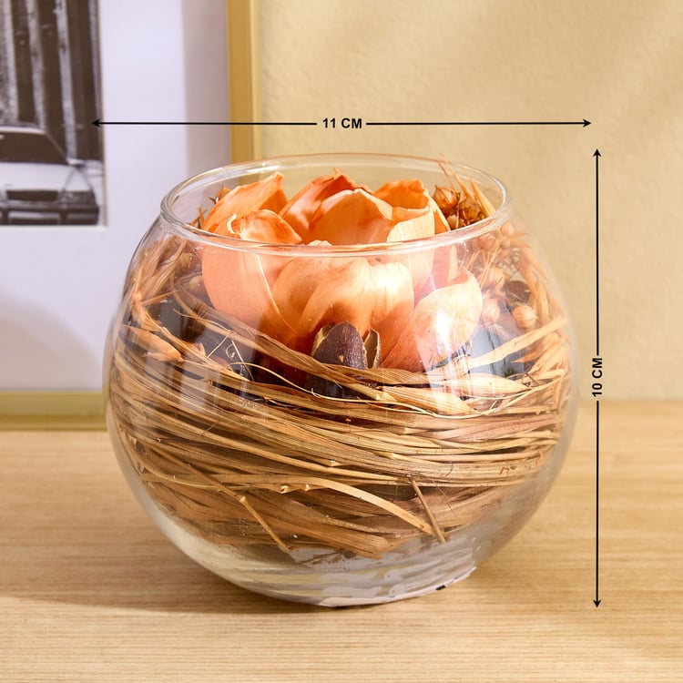 Fiesta Sandalwood Floral Potpourri Arrangement in Glass Jar