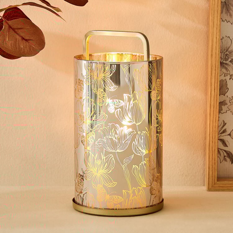 Wables Glen Ivy Glass Printed Hurricane Candle Holder