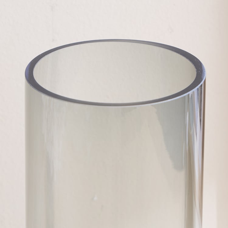 Alloy Demi Glass Vase with Wooden Base