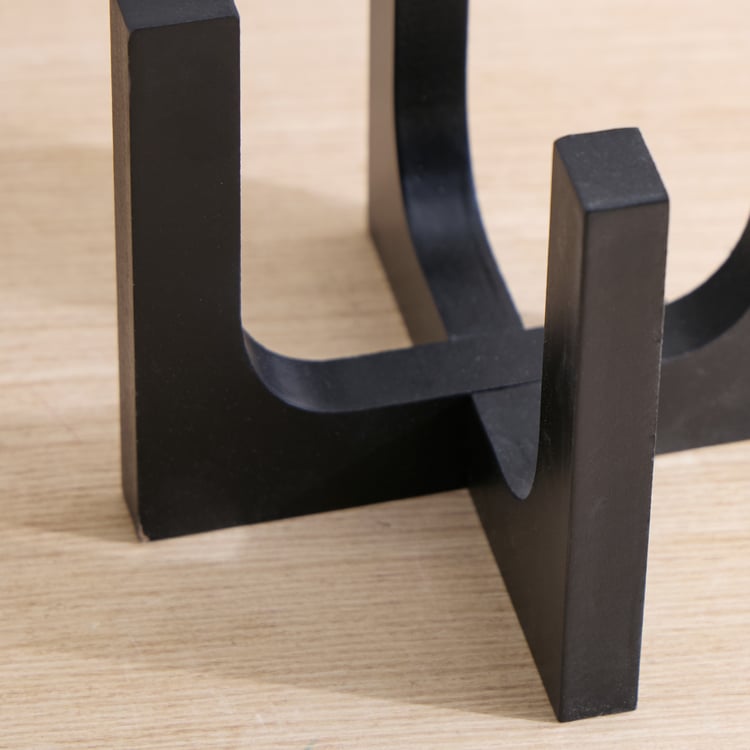 Alloy Demi Glass Vase with Wooden Base