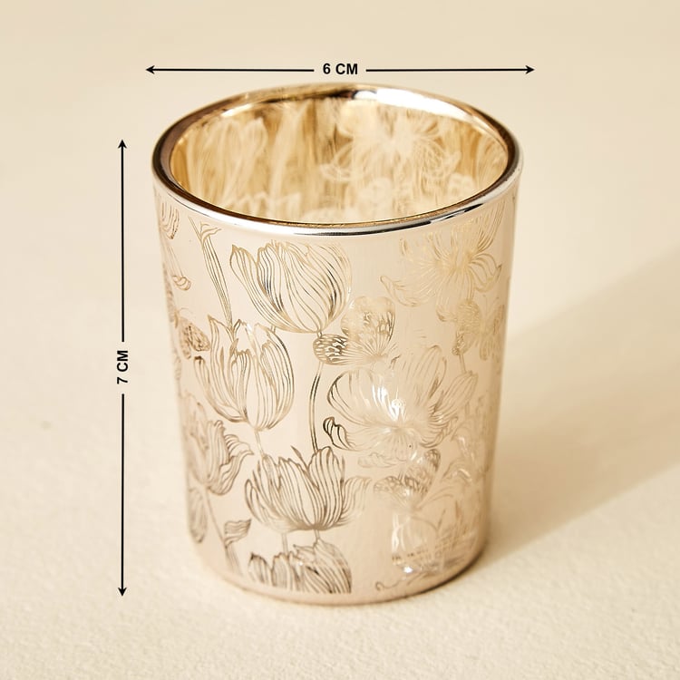 Wables Glen Ivy Set of 3 Glass Floral T-Light Holders