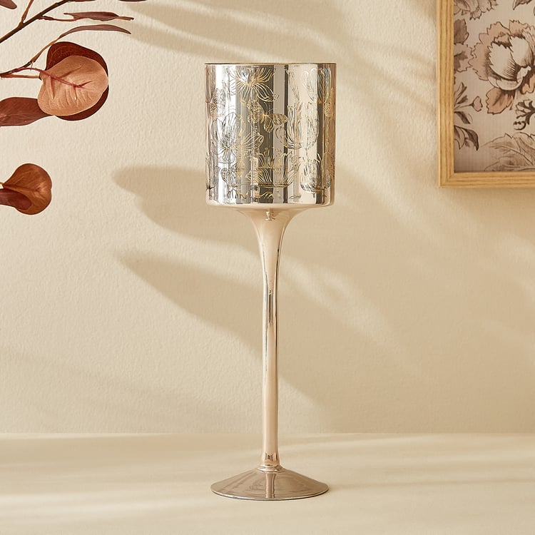 Wables Glen Ivy Set of 2 Glass Pedestal Candle Holders