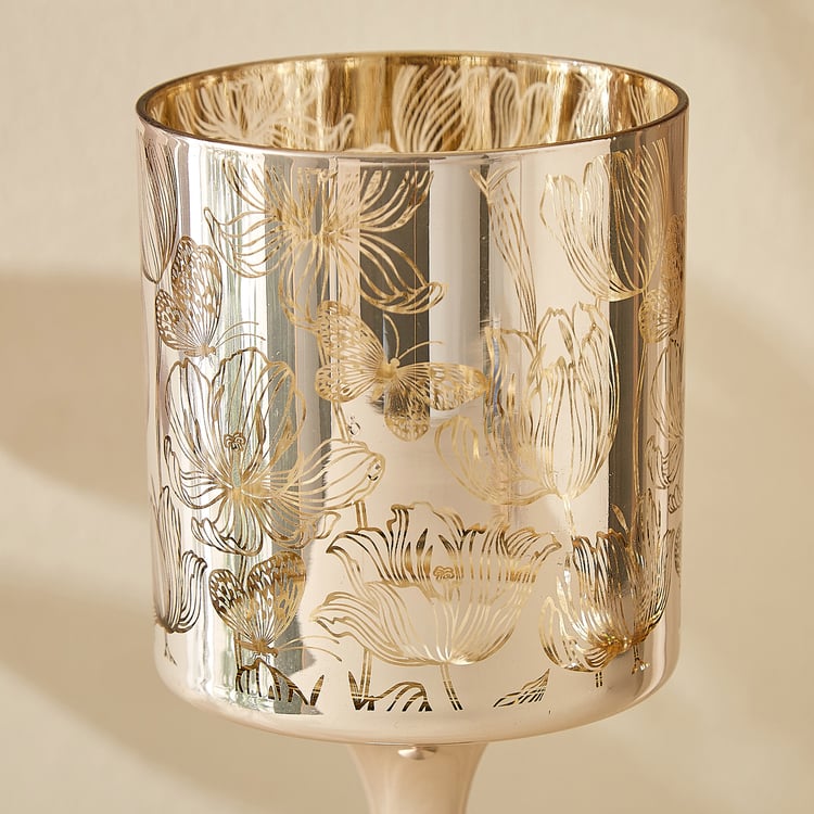 Wables Glen Ivy Set of 2 Glass Pedestal Candle Holders