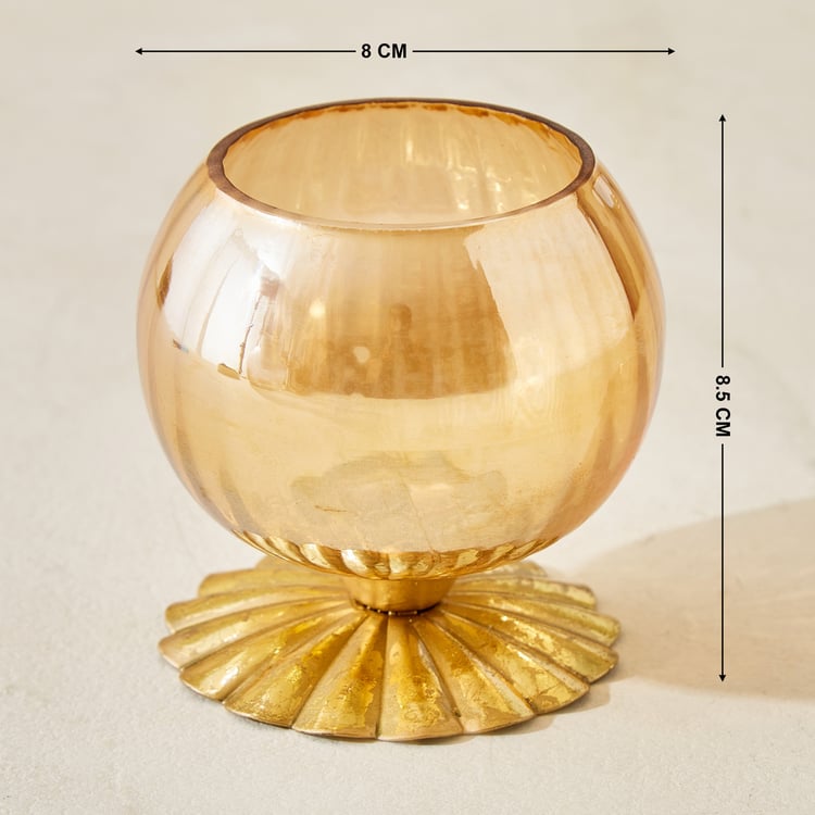 Rylee Ellara Glass and Metal T-Light Holder