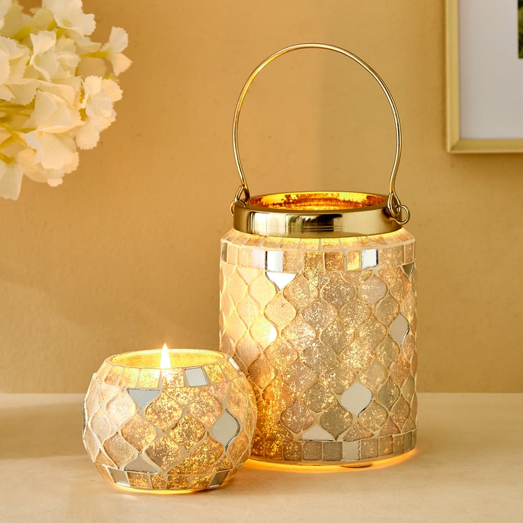Buy Rylee Rahi Glass Mosaic Lantern from Home Centre at just INR 599.0