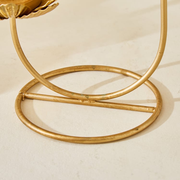 Rylee Raya Glass and Metal Fluted Multi Votive Candle Holder