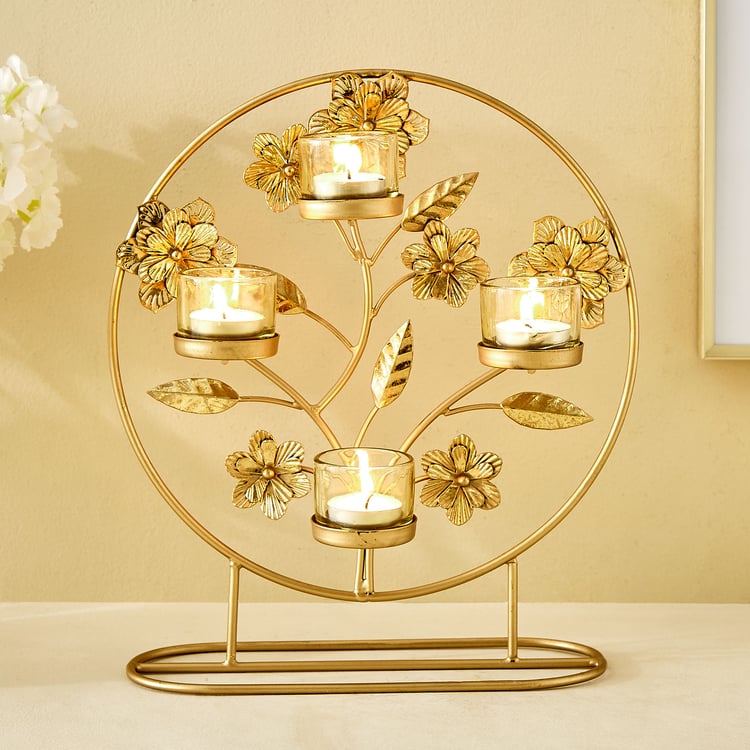 Rylee Metal Floral Multi T-Light Holder