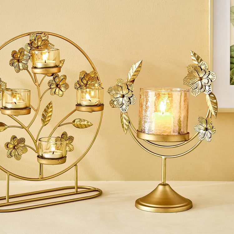 Rylee Metal Floral Multi T-Light Holder