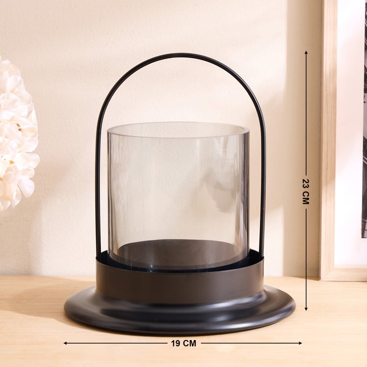 Alloy Demi Glass Hurricane Candle Holder