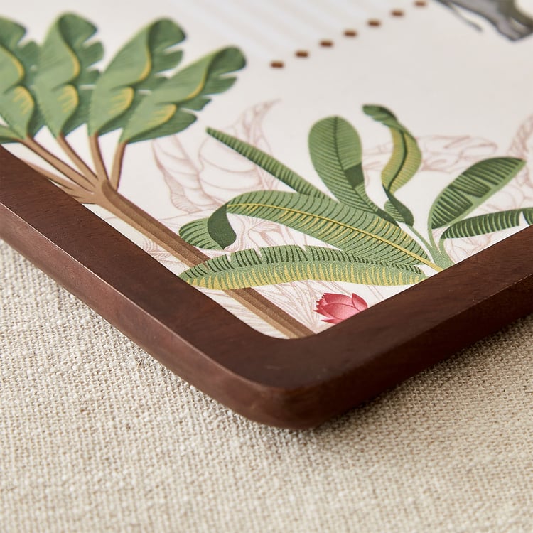Niko Beacon Mango Wood Printed Serving Platter - 30x18cm