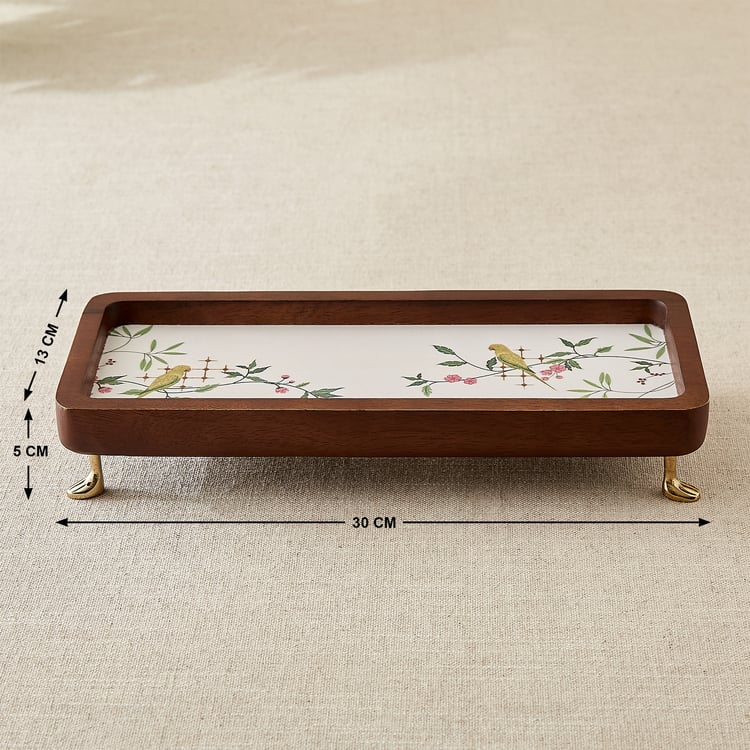 Niko Beacon Mango Wood Printed Serving Platter - 30x13x5cm