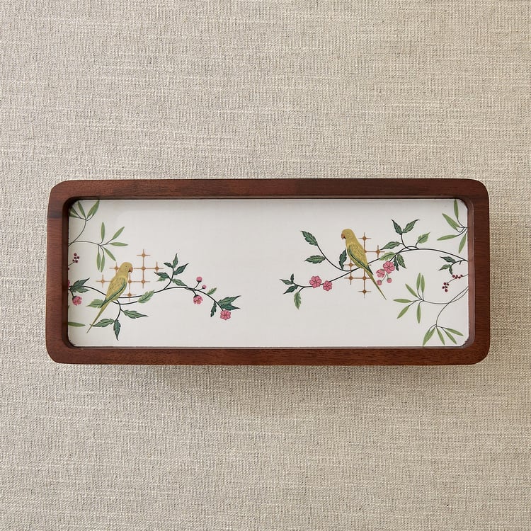 Niko Beacon Mango Wood Printed Serving Platter - 30x13x5cm