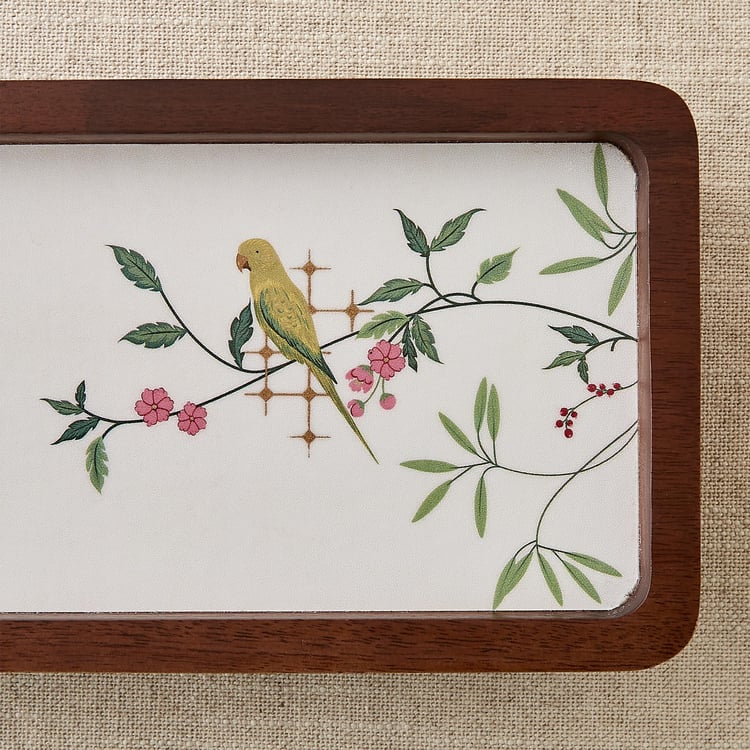 Niko Beacon Mango Wood Printed Serving Platter - 30x13x5cm