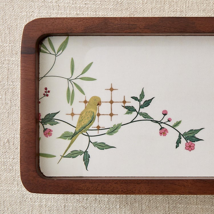 Niko Beacon Mango Wood Printed Serving Platter - 30x13x5cm