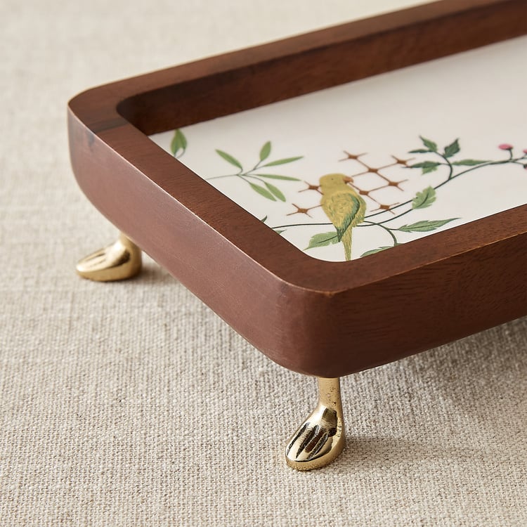Niko Beacon Mango Wood Printed Serving Platter - 30x13x5cm